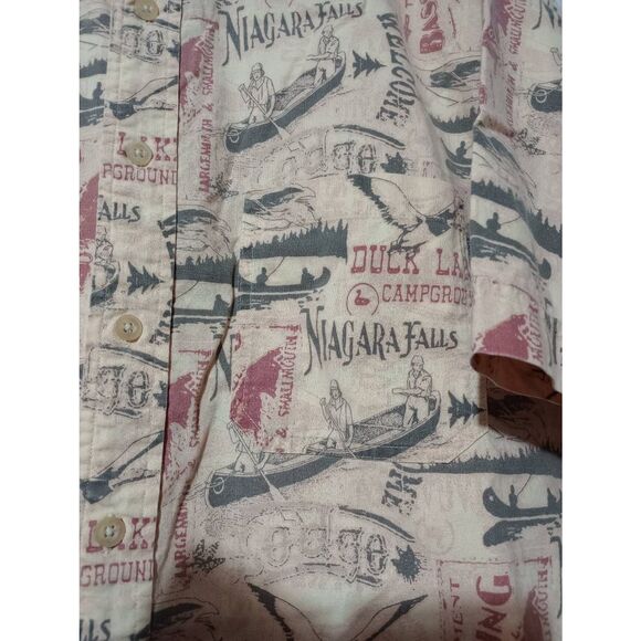 Woolrich Shirt Men's Large Button Front Short Sleeve Niagara Falls‎ Duck Lake - Picture 3 of 7